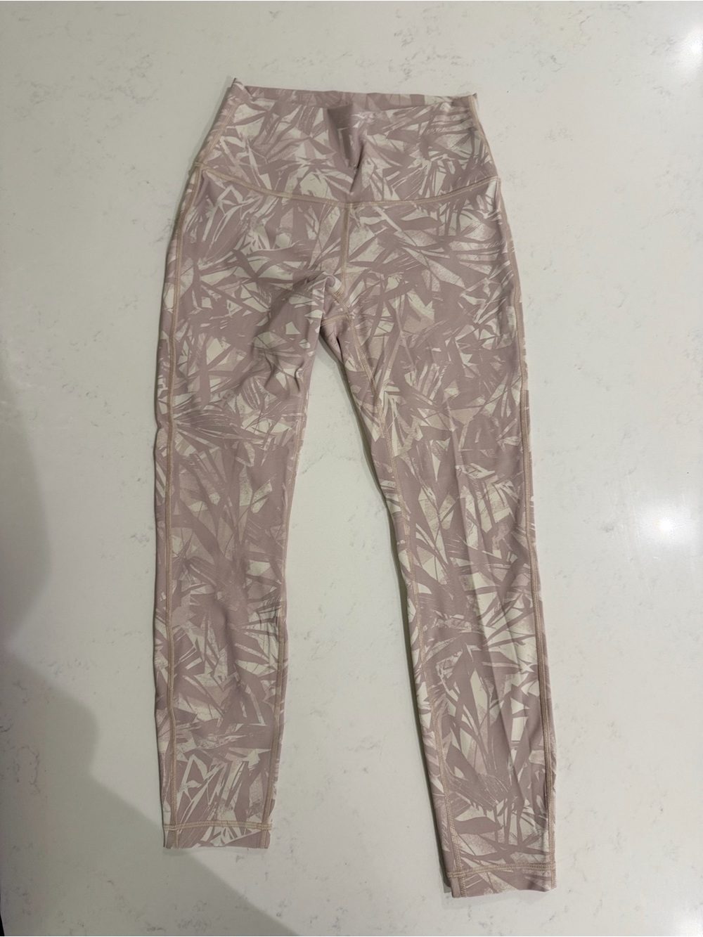 lululemon athletica Pink & Cream Patterned High-Rise Leggings
